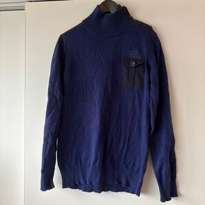 G-STAR RAW ジースターロゥ タートルネックニット セーター ネイビー M
