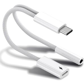 新品2in1USB TypeC to 3.5mm 変換アダプタ DAC内蔵 イヤホンジャック PD60W高速充電