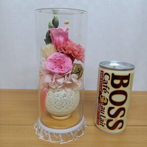 お供え花 仏花 プリザーブドフラワー アレンジ ガラスケース入り B