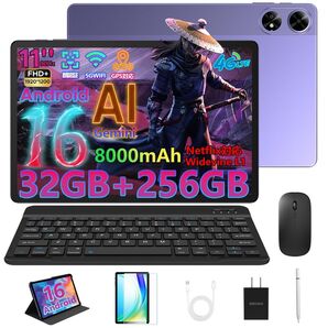 Android 16 AI タブレット G6 アンドロイド 16 11インチ パープル 紫