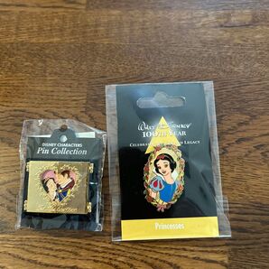 ★DSJ・ウォルト生誕100周年記念・プリンセス白雪姫 ★マリモクラフト・バレンタインピンバッジの2個セット