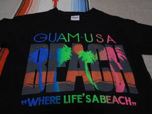 １９９０年代製 MURINA GUAM WHERE LIFE'S A BEACH ビンテージ Tシャツ MADE IN USA VINTAGE オールドサーフ サーフィン グアム トロピカル