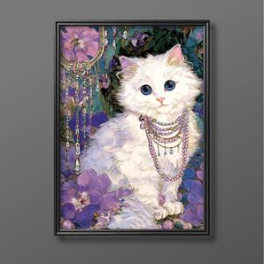 絵画 | イラストポスター 686 ☆ 【Cats and flowers】