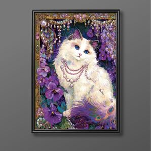 絵画 | イラストポスター 688☆ 【Cats and flowers】