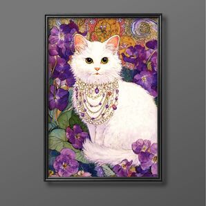 絵画 | イラストポスター 694☆ 【Cats and flowers】