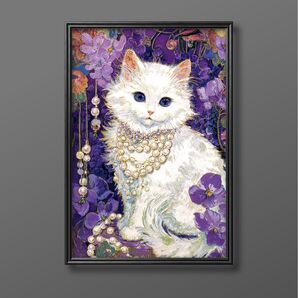 絵画 | イラストポスター 697☆ 【Cats and flowers】