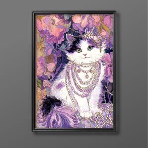 絵画 | イラストポスター 698☆ 【Cats and flowers】