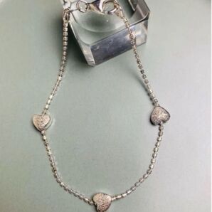 値引き× ハートモチーフのブレスレット sv925 シルバー 銀