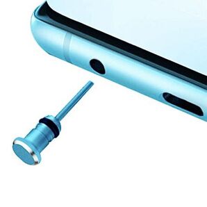 iPhone iPad Android スマホ タブレット PC用 イヤホンジャック カバー ブルー