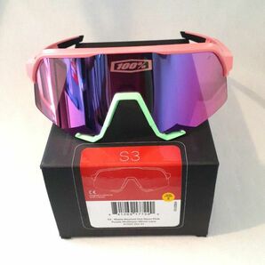 100% S3 ネオンピンク パープルミラーレンズ ワンハンドレッド サングラス
