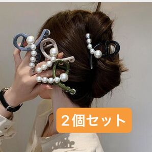 2個セット パール ヘアクリップ バンスクリップ 髪飾り ヘアアクセサリー 結婚式 発表会