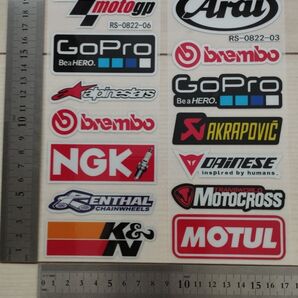 バイクステッカー 2シート分 防水 レーシングステッカー motoGP ヘルメットステッカー