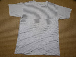 *HECTIC Hectic * dot & border T-shirt * white *M