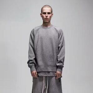 FOG Essentials Fear Of God スウェット 長袖 クルーネック サイドジップ ベージュ タン 短丈 初期