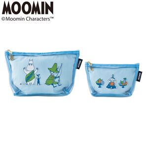 ムーミン 仕分け メッシュポーチ (ブルー)大小2個セット ☆新品・未使用
