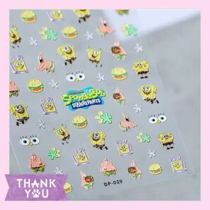 3Dネイルシール スポンジボブ2 立体 ぷっくり 5D 可愛い