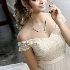 豪華プリンセス級フリルキャバロングドレス