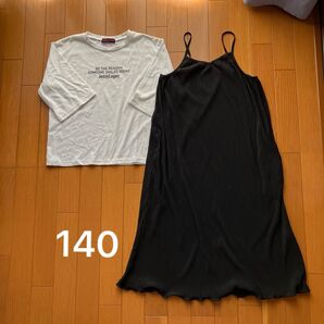6分袖・キャミワンピースセット140