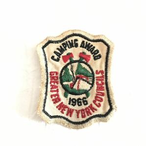 送料無料【vintage】ヴィンテージ ワッペン　CAMPING AWARD GREATER NEWYORK COUNCILS 1966 60s ニューヨーク　ボーイスカウト　パッチ