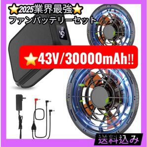 2025業界最強 43V/30000mAh空調作業服ファンバッテリーセット