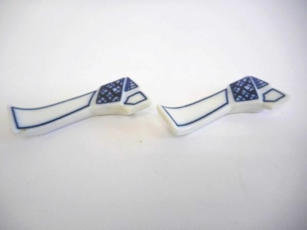箸置き 帯 青 ７ｃｍ ２個