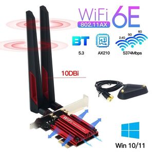 FENVI AX210搭載ボード BT5.3 WiFi 6E PCI-E ヒートシンク大 強化アンテナ 延長ベース
