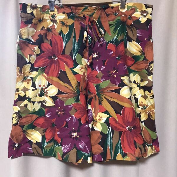 USED REGUIREMENTS FLOWER PRINTED SURF TRUNKS MADE IN USA W38 中古 花柄 ハワイアン ショート パンツ ハーフ アメリカ製 送料無料