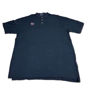 【Used】Blue Generation ブルージェネレーション 企業ロゴポロシャツ 3XL ネイビー ビッグサイズ 古着