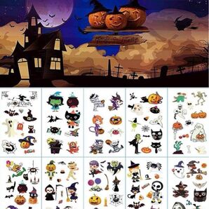 ハロウィン タトゥーシール 10枚セット 子供 仮装小物 簡単に貼る 防水
