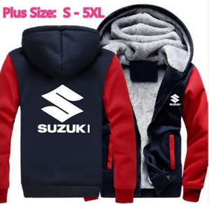 New Winter Men's Fashion Suzuki Hoodie Sweatshirt Jacket Thickening Coats Zipper Fleece Sweatshirt Hoodies Pullover