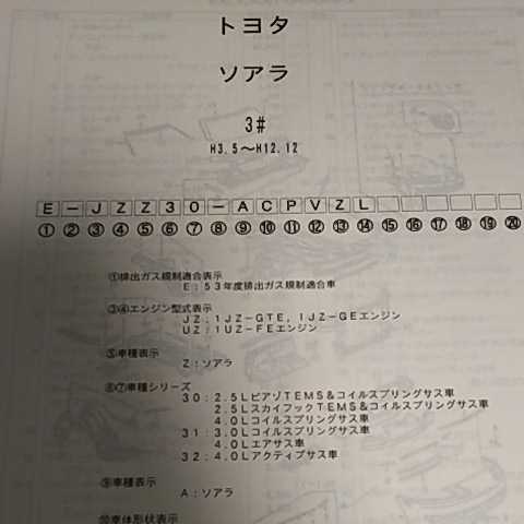 【パーツガイド】　トヨタ　ソアラ　(３#)　Ｈ3.5～Ｈ12.12　２００５年版 【絶版・希少】