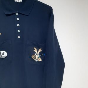 ★美品★ M.U SPORTS 長袖ポロシャツ ゴルフウェア ネイビー サイズ38