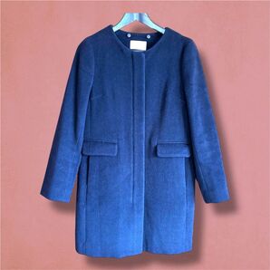 any SiS ロングコート ウールコート 黒 レディース フード付き M