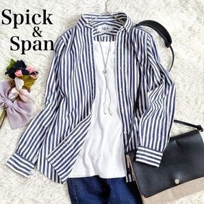 spick&spanスピックアンドスパン コットンストライプシャツ ブラウス spick and span