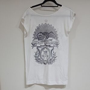 AND A アンドエーTシャツ 半袖 ホワイト LOVE PEACE WITH ONE'S SOUL