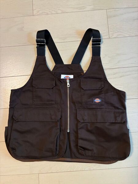 NANO universe Dickies別注 ユーティリティベスト ナノユニバース トップス ベスト・ジレ ブラウン ブラック