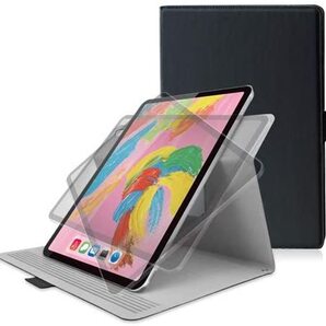◆送料無料 iPad Pro 11インチ 2018年モデル用 フラップ カバー ソフトレザー 360度回転 スリープ対応 タブレット TB-A18MWVSMBK