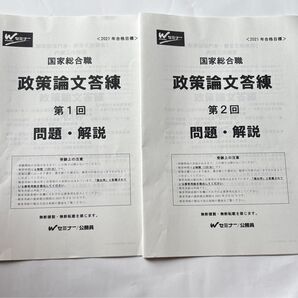 2021年 国家総合職 政策論文答練 問題・解説・解答用紙各2枚