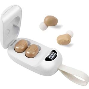 集音器 高齢者集音器 音量調節可 USB充電式 集音器イヤホン (ホワイト)