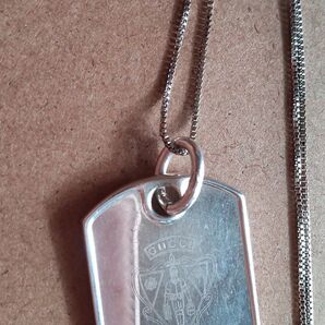 オールドグッチ GUCCI クレストドッグタグネックレス シルバー925