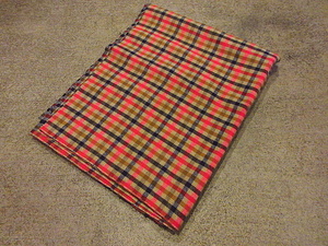  Vintage ~70's*PENDLETON check wool fabric size 152cm × 122cm*200913f7-fbr pen dollar ton cloth edge torn repair hand made 