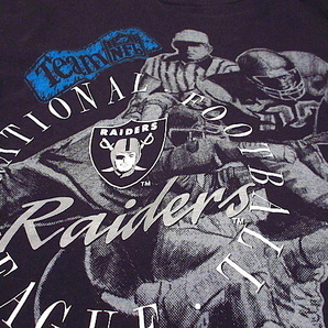 ビンテージ90’s●Tultex NFL RAIDERS大判プリントTシャツ黒size XL●200925n8-m-tsh-otレイダースアメフトNFL古着スポーツトップスメンズの画像6