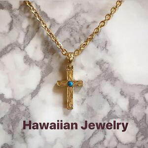  Hawaiian jewelry Cross Cross necklace turquoise high class man woman men's popular 