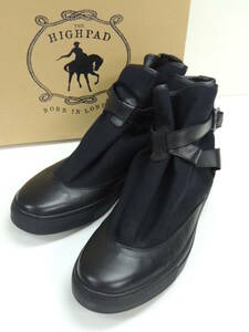 * new goods high pad THE HIGHPAD canvas leather combination bell tedo is ikatto sneakers boots UK10 black black 