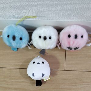 ふくふくシマエナガ でかぽん3 &マシュマロマスコット ガチャガチャ4点セット