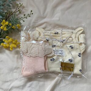 出産祝い 女の子 ベビー プチギフト ラッピング ハンドメイド ロンパース 花柄