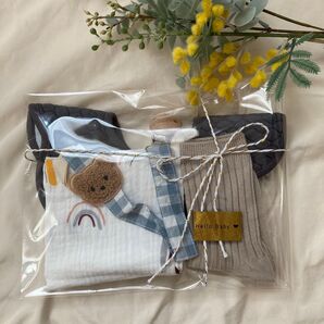出産祝い 男の子 ベビー プチギフト ラッピング ハンドメイド くま