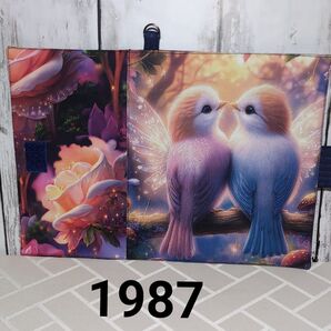 1987 シンプルお薬手帳入れ パネル生地ハンドメイド