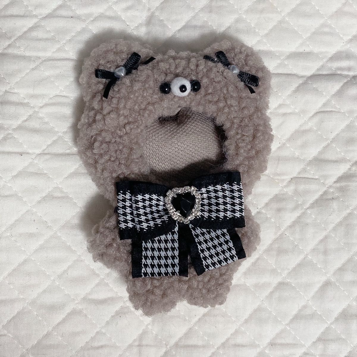 ハンドメイド にじぱぺっと くま 着ぐるみ 10cm ぬい服 ぬい活