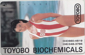 小谷ゆみ 東洋紡 TOYOBO BIOCHEMICALS／ハイレグ水着 【テレカ】 R2.9.7 ★送料最安60円～